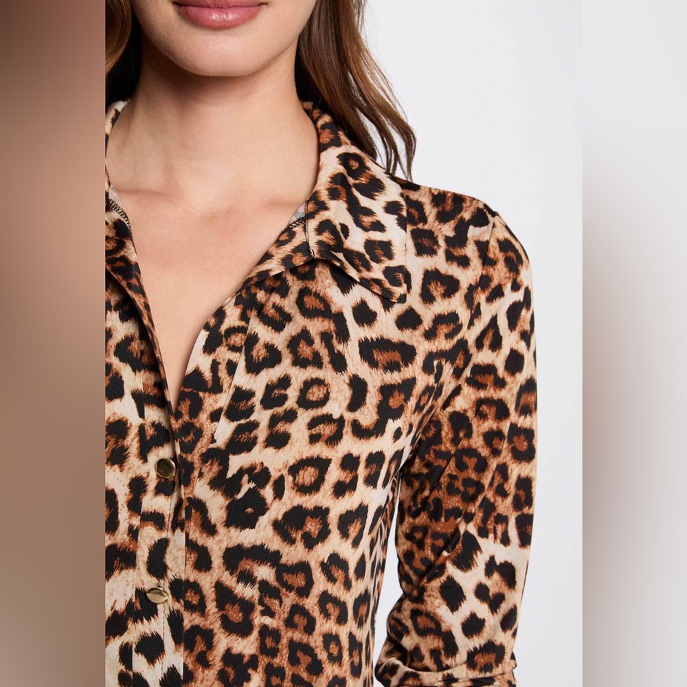 Morgan de Toi Animal Print Button Down Shirt